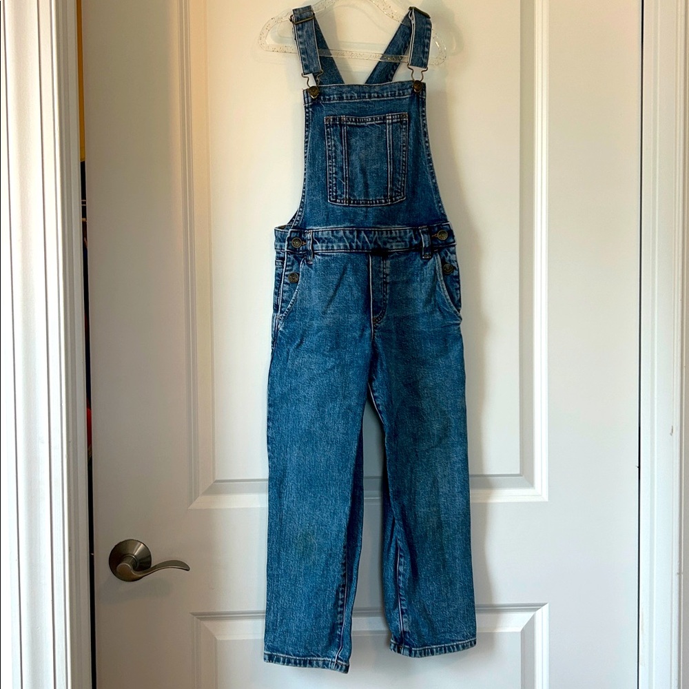 CREWCUTS BY J CREW Size 7 Denim Overalls Kids Pockets Jeans Girls